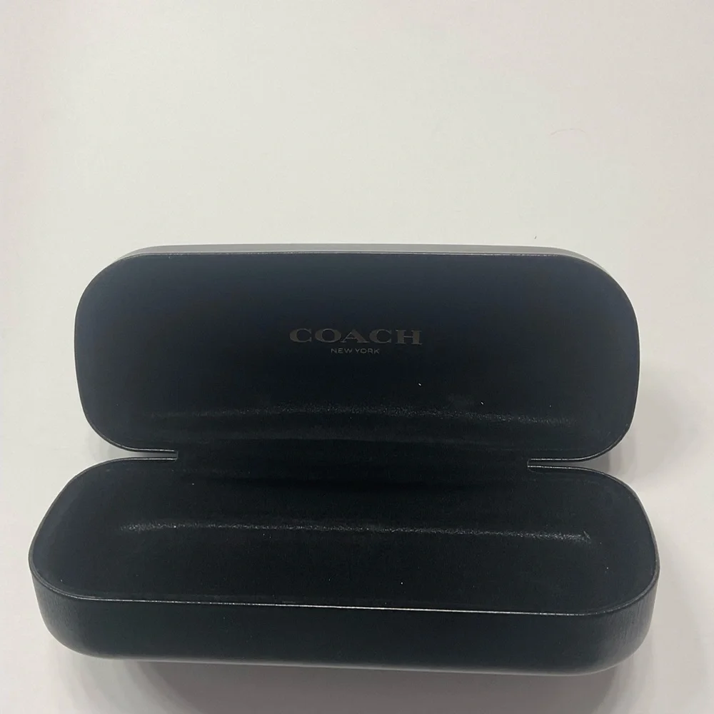 NWOT Coach Black Leather Eyewear Hard-Shell Case